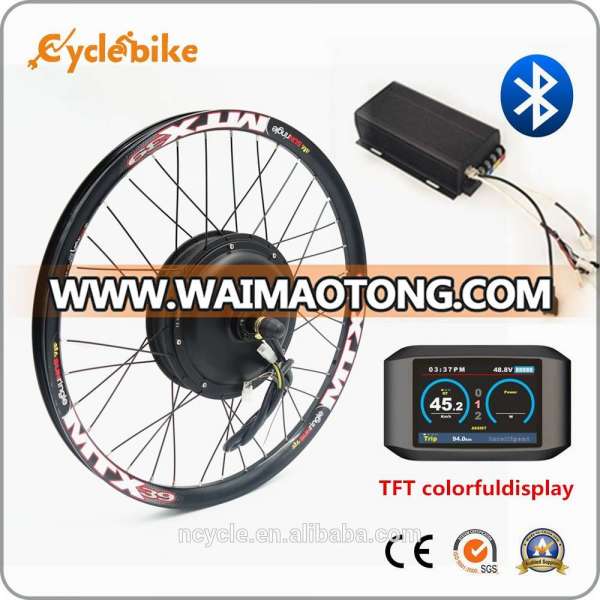 TFT LCD display 3000W electric rear wheel Hub Motor bike kit with lithium battery